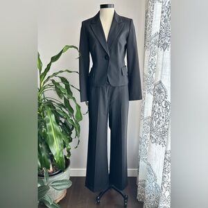 Teenflo Black Pinstripe Suit (Blazer + Pants) - Size 6